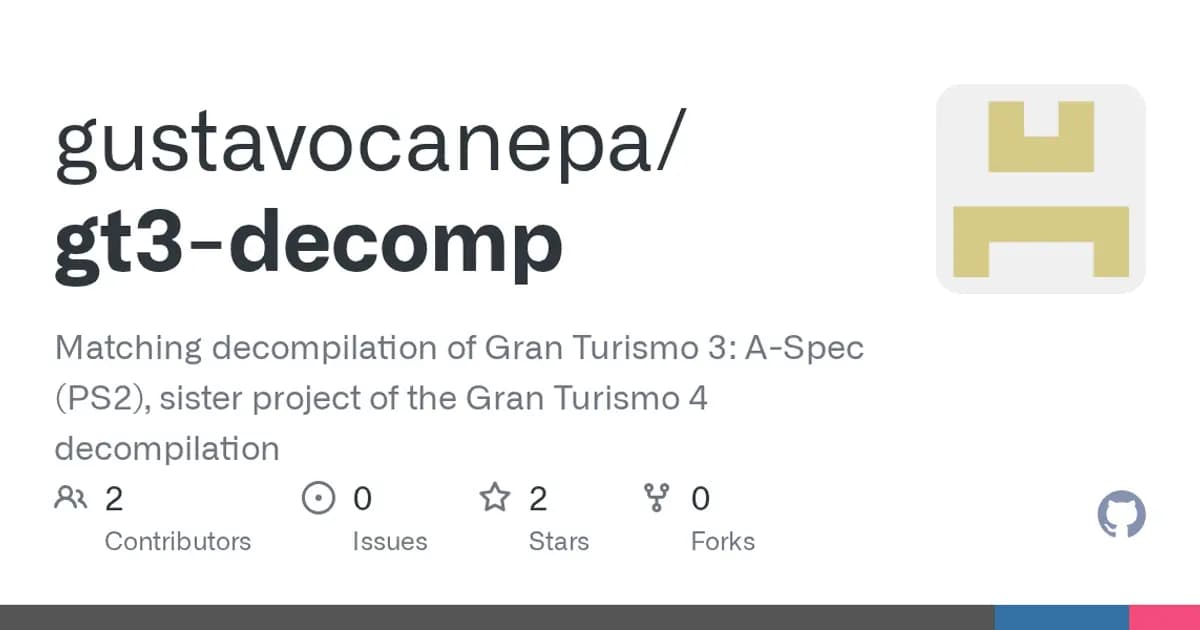 Gran Turismo 3: A-Spec (PS2): Sister project to the GT4 decompilation, early stage.