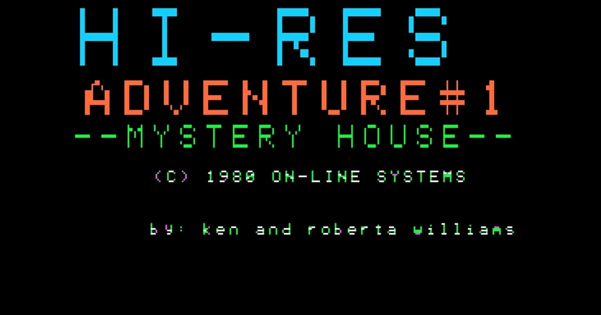 Hi-Res Adventure #1: Mystery House (Apple II, 1980): Assembler source that rebuilds the originals byte for byte, game database decoded.