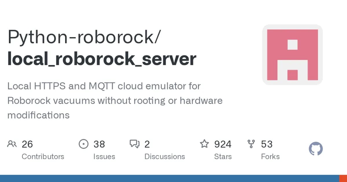 Roborock vacuum cloud: A vacuum cloud rebuilt on a home server, found with coding agents.