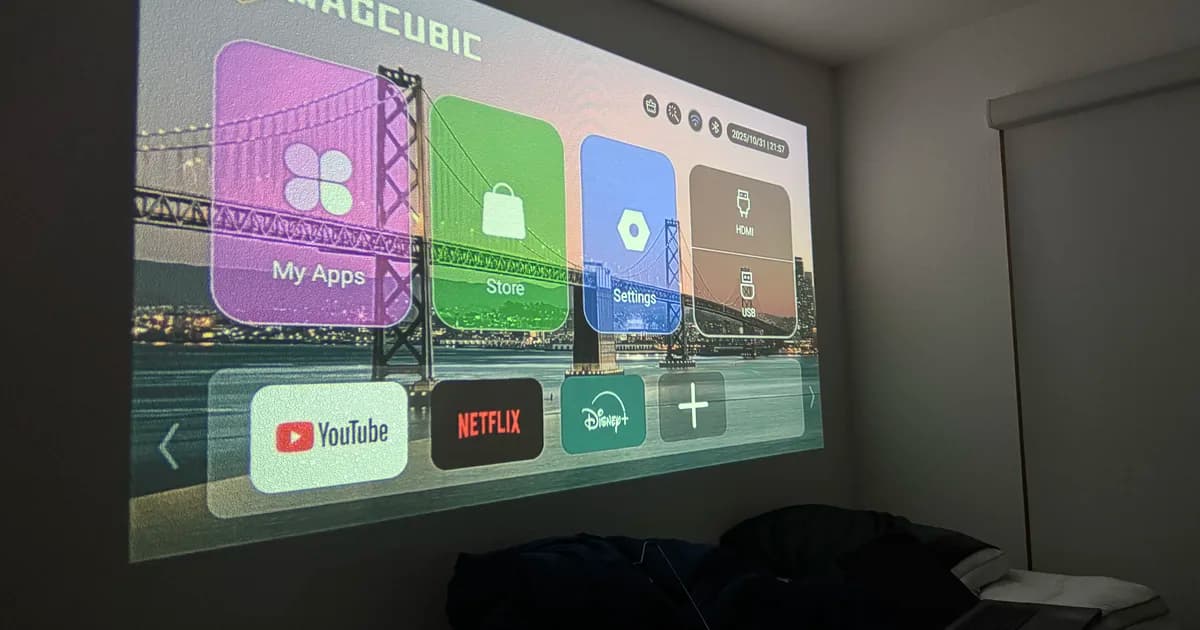 Android projector (HY300 type): A $35 projector that quietly rents out your home network.