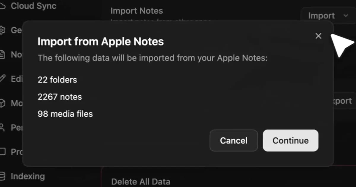 Apple Notes (export and local data): Notes out of the walled garden, in real time.