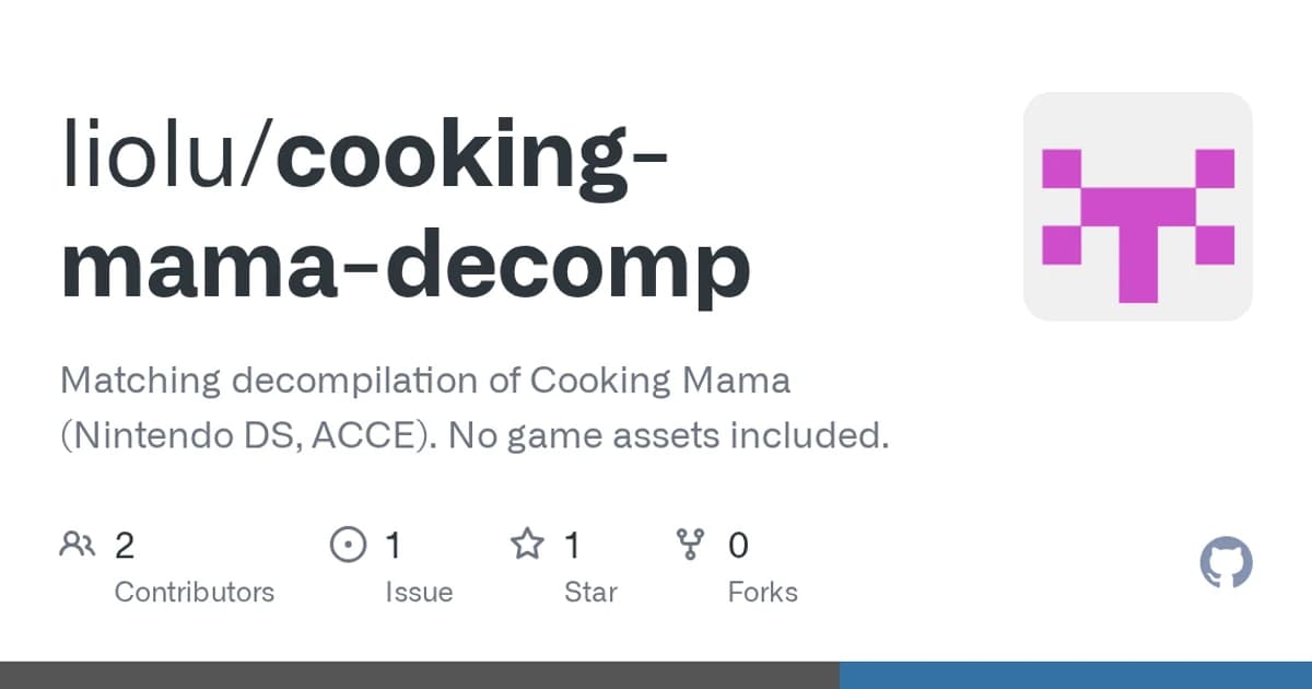 Cooking Mama (Nintendo DS, USA): 1,034 functions in, verified byte by byte.