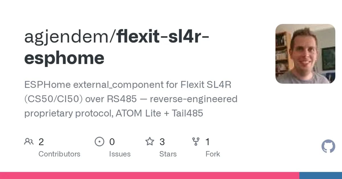 Flexit SL4 R air handling unit (CS50 / CI50): Home Assistant control of a ventilation unit over its own bus.
