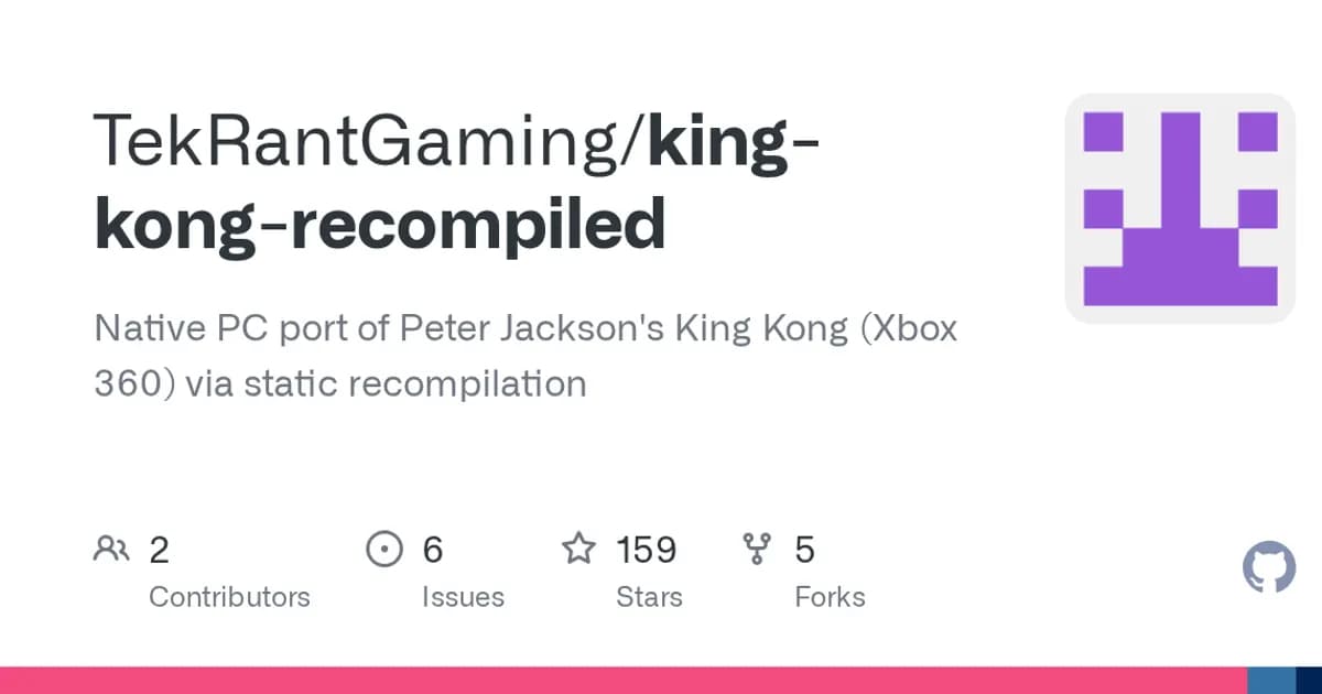 Peter Jackson's King Kong (Xbox 360, 2005): An Xbox 360 movie game on PC, built almost entirely by Claude.