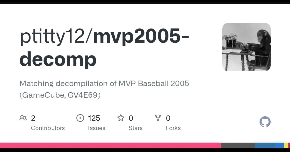 MVP Baseball 2005 (GameCube, USA rev 0): A verifier-gated decompilation, with the goal of running in a browser.