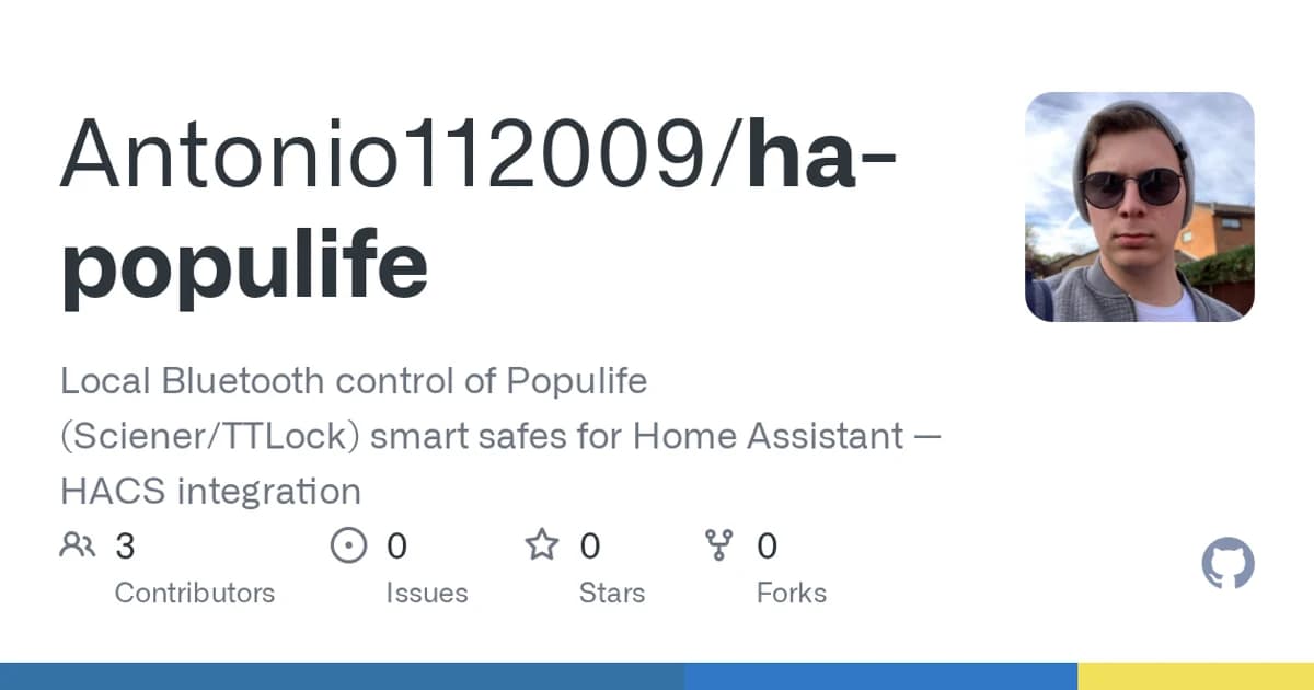 Populife smart safe (Sciener and TTLock firmware): Runs Populife safes from Home Assistant, replacing the paid vendor gateway.