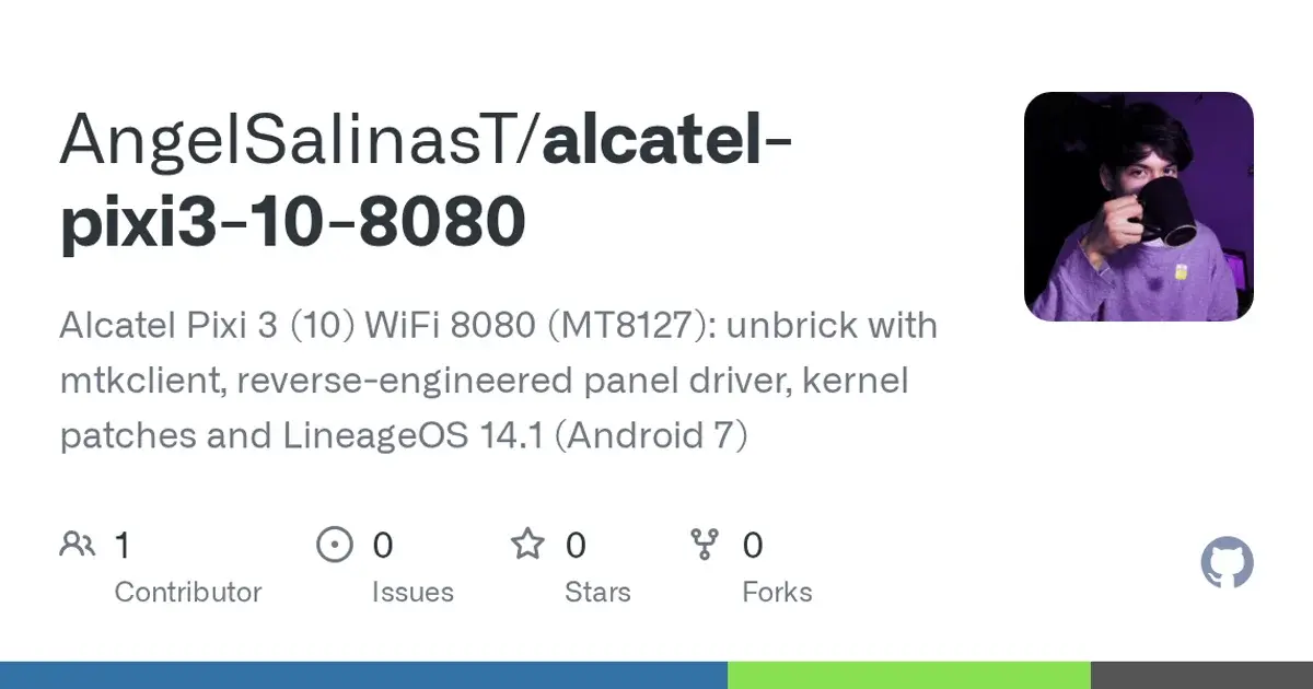 Alcatel OneTouch Pixi 3 (10) WiFi, model 8080: A boot-looping tablet rescued, with its panel driver rebuilt.