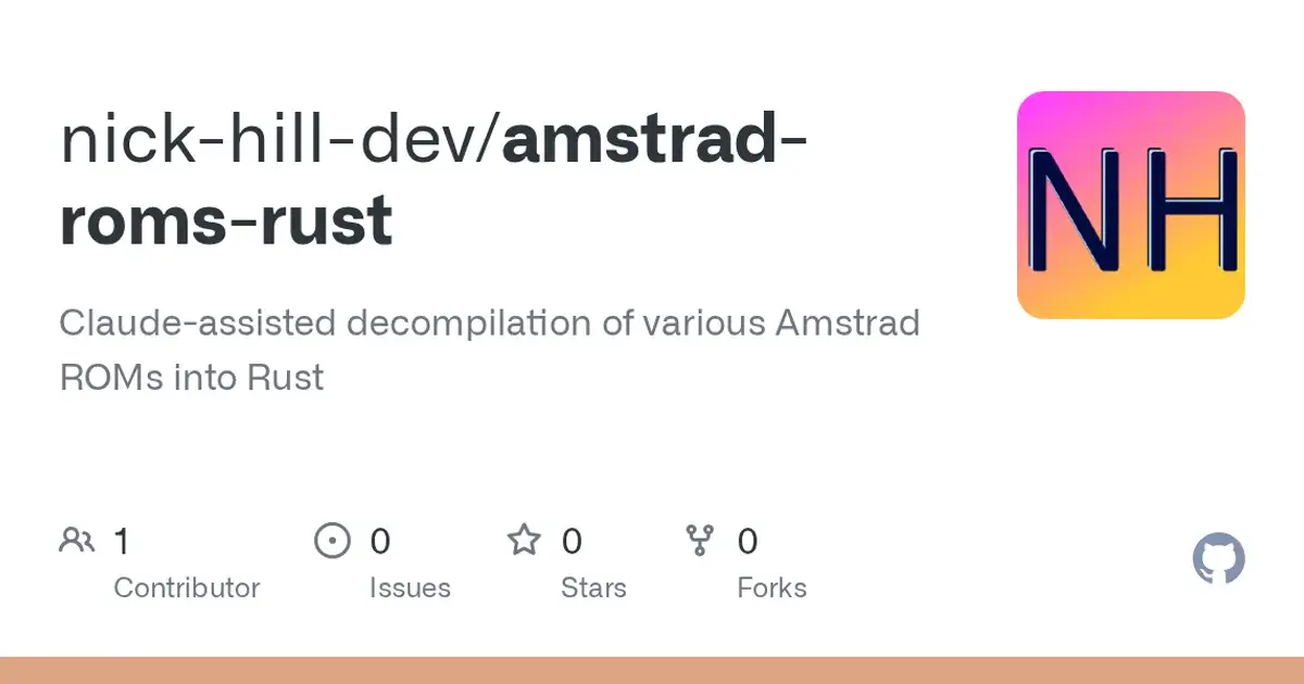 Amstrad CPC464 lower ROM (firmware v1.0): A 1984 home computer firmware, rebuilt in Rust and tested.
