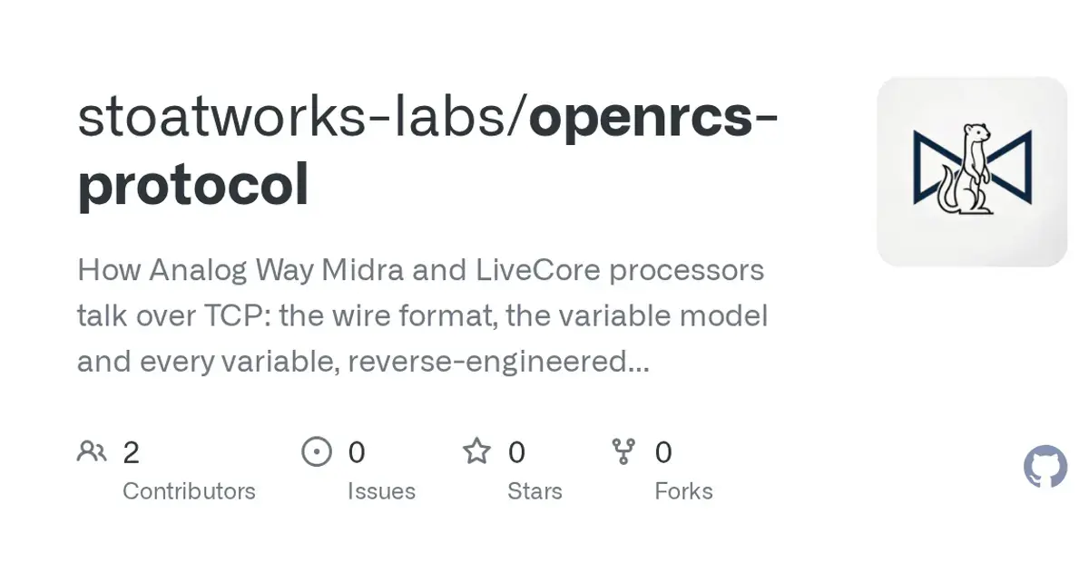 Analog Way Midra and LiveCore video processors: A written-down control protocol for pro video processors.