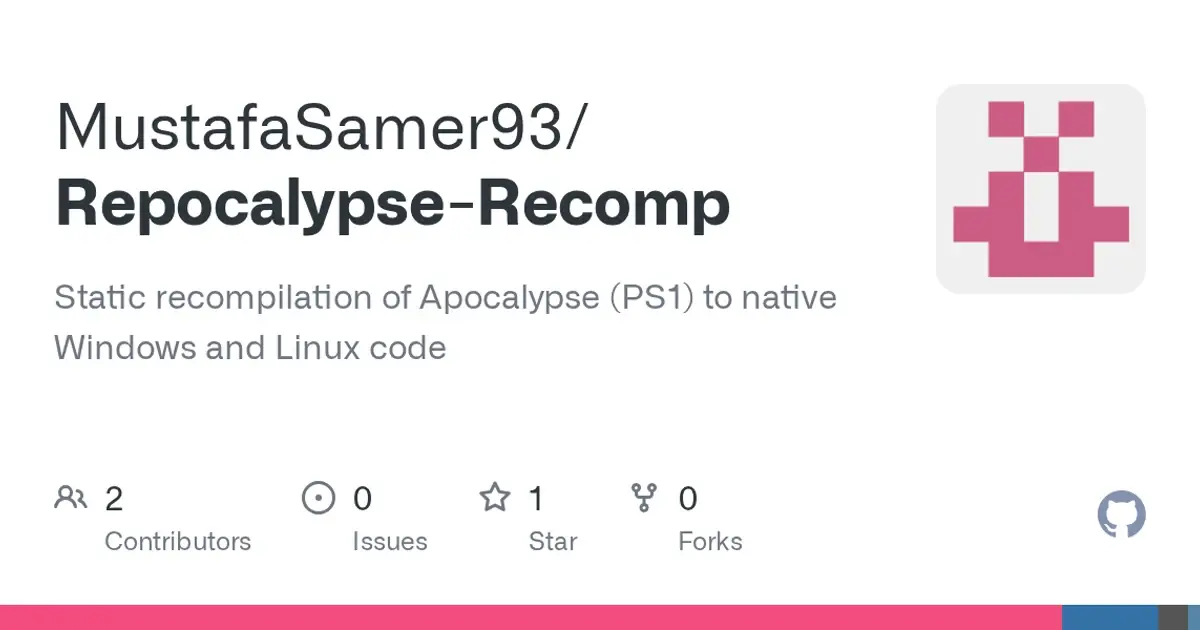 Apocalypse (PlayStation): The 1998 PS1 shooter runs as native code at up to 2160 lines.