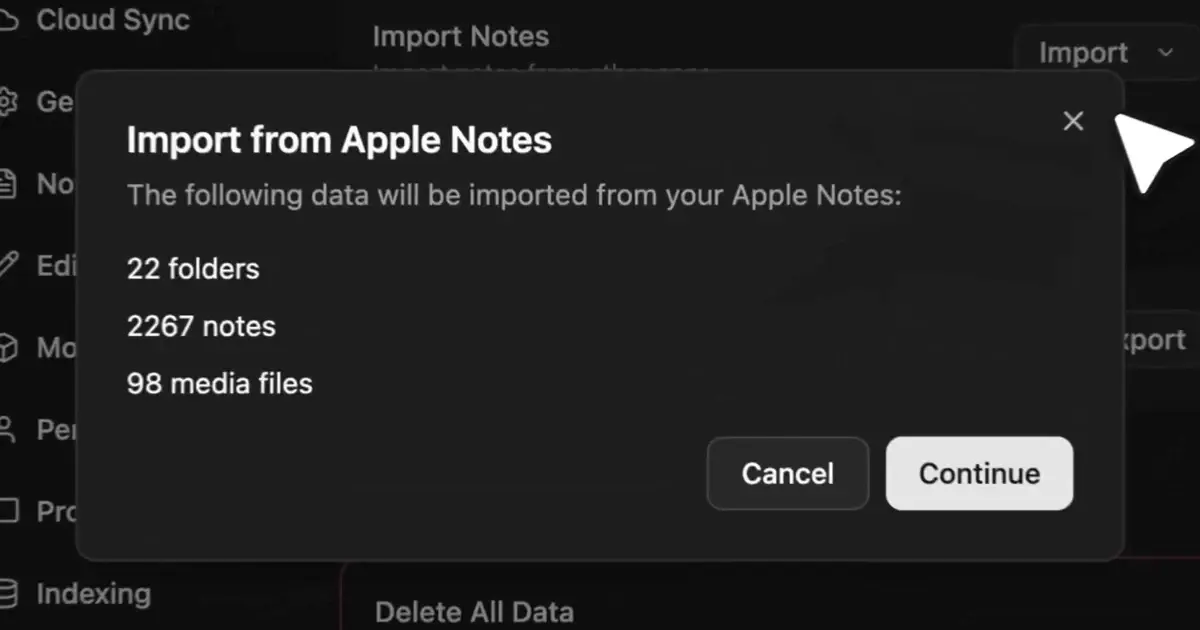 Apple Notes (export and local data): Notes out of the walled garden, in real time.