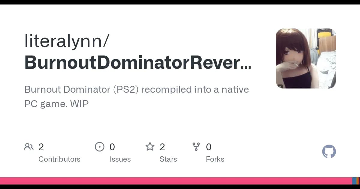 Burnout Dominator (PlayStation 2, Europe): PS2 MIPS code translated to C++ and driven by a GPU renderer.