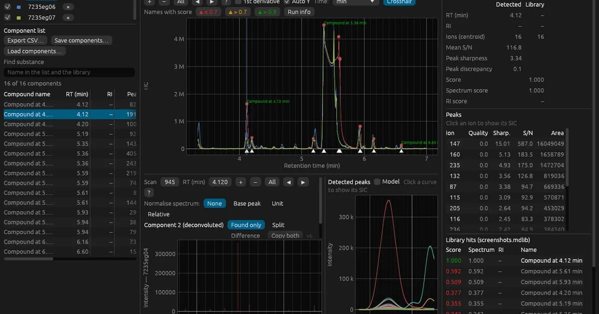 MetaboliteDetector: A Rust-based rewrite of MetaboliteDetector 3.3 for GC/MS metabolomics data analysis.