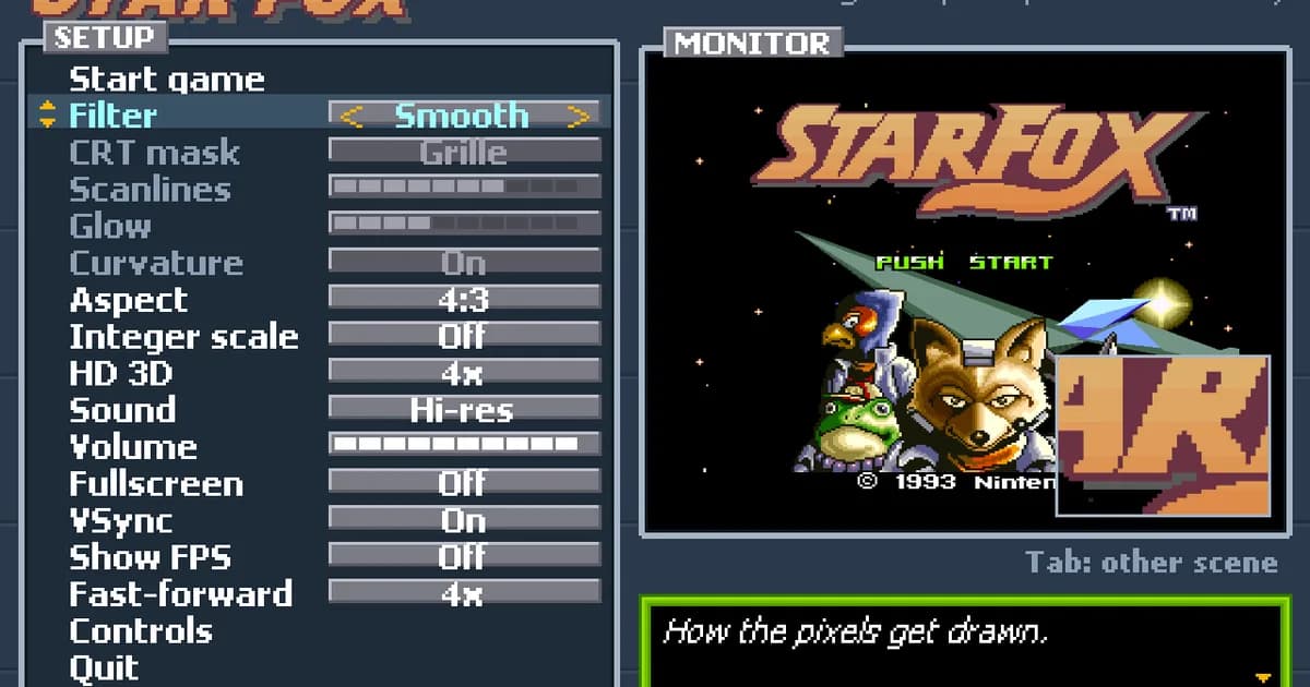 Star Fox (USA) (Rev 2): A static recompiler and PC port of Star Fox for Windows, macOS, and Linux.