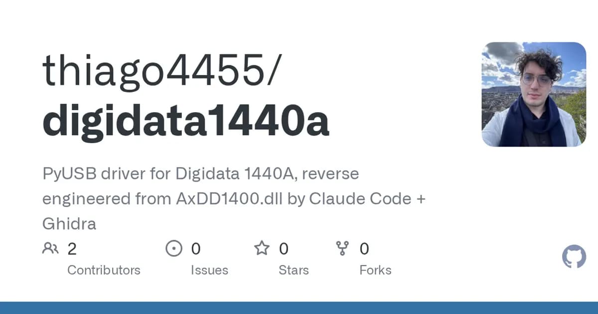 Axon Digidata 1440A digitizer (USB): A Python driver for a lab digitizer that only had Windows software.