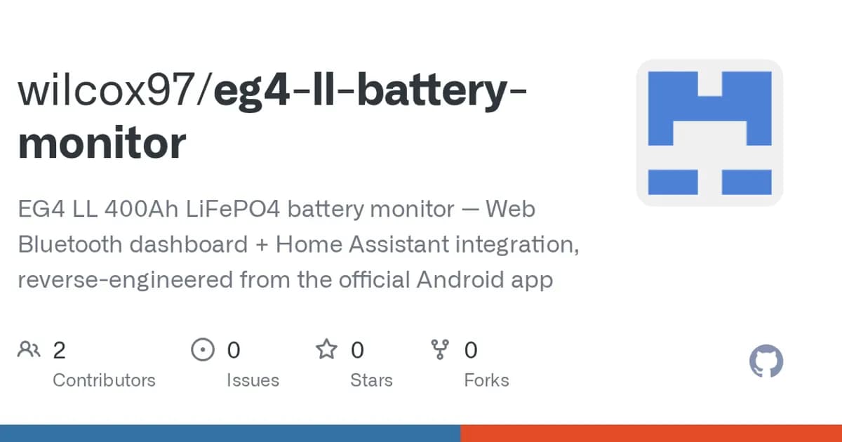 EG4 LL 400Ah LiFePO4 battery (BLE): A battery monitor over BLE for Home Assistant and the browser.