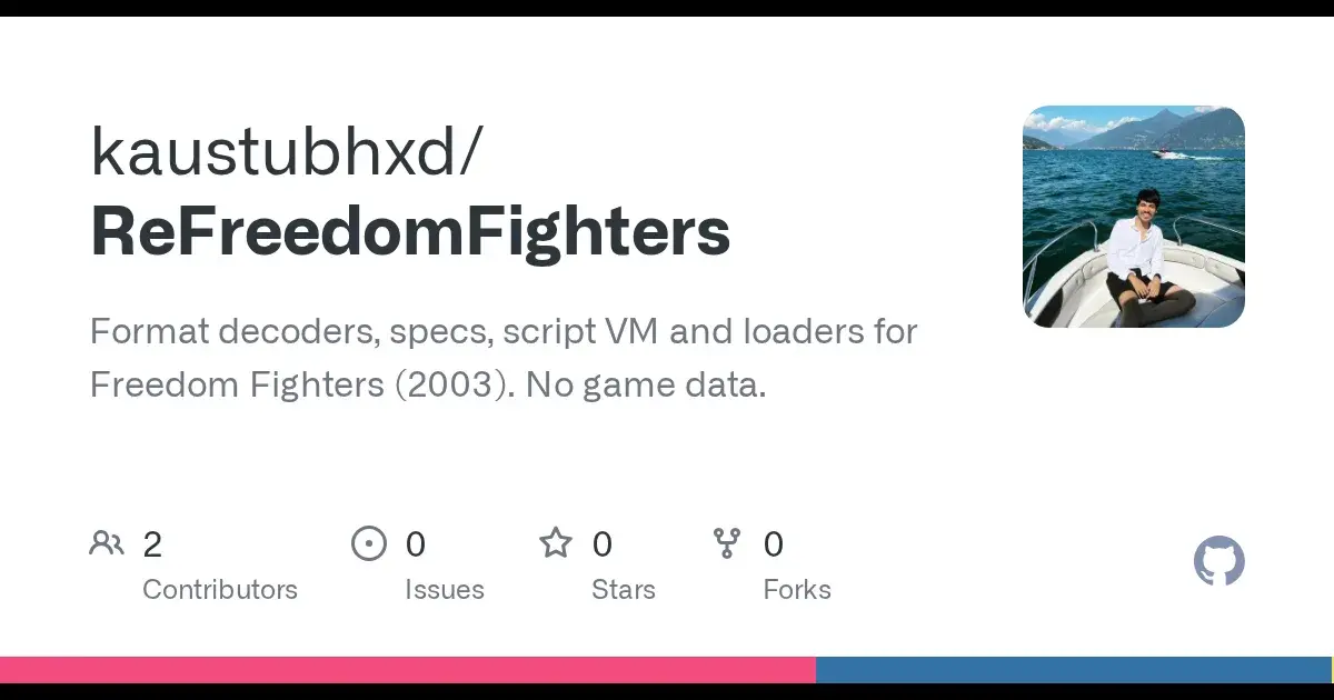 Freedom Fighters (PC, 2003, Glacier 1 engine): Format specs, decoders and verified C++ ports for the Glacier 1 engine.