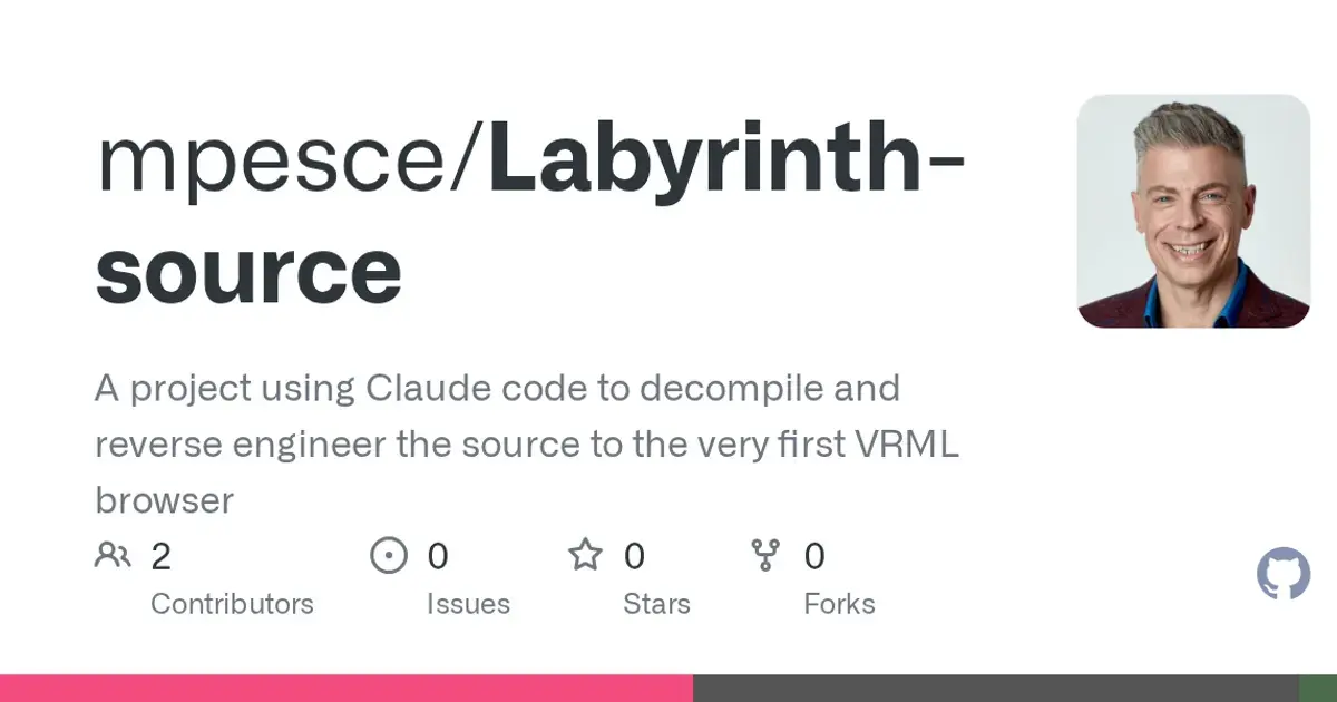Labyrinth VRML browser (1995): The first VRML browser's lost source, being rebuilt from its 1995 executable.