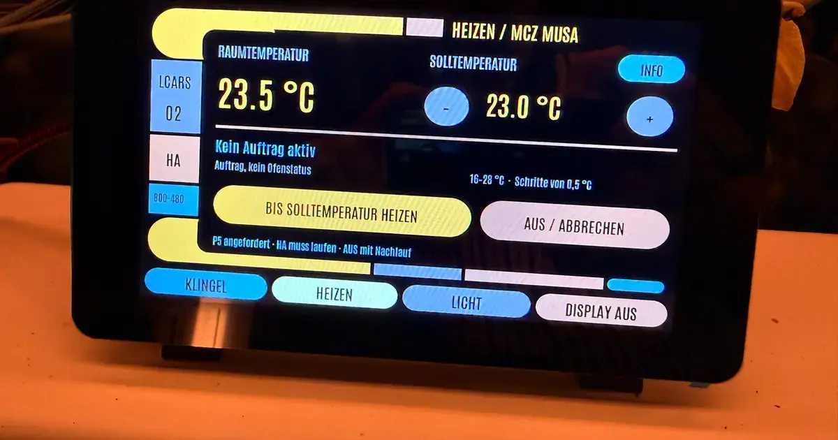 MCZ MUSA 2.0 AIR pellet stove remote: A pellet stove remote recorded and replayed through ESPHome.
