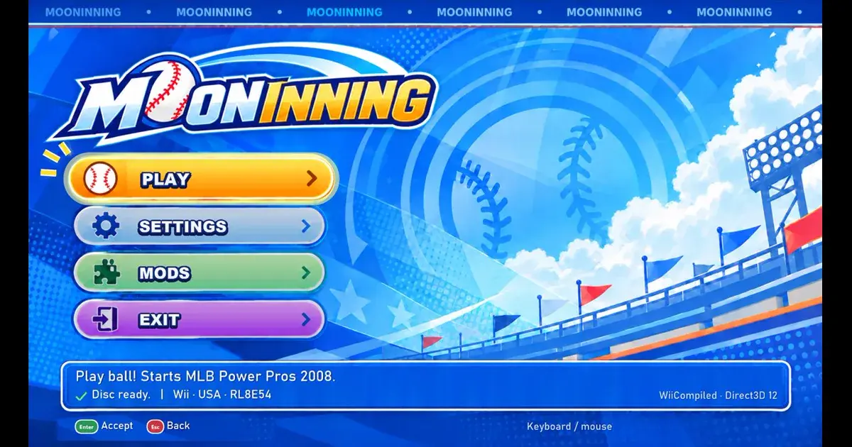 MLB Power Pros 2008 (Wii): A Wii baseball game rebuilt for Windows with Direct3D 12 or Vulkan.