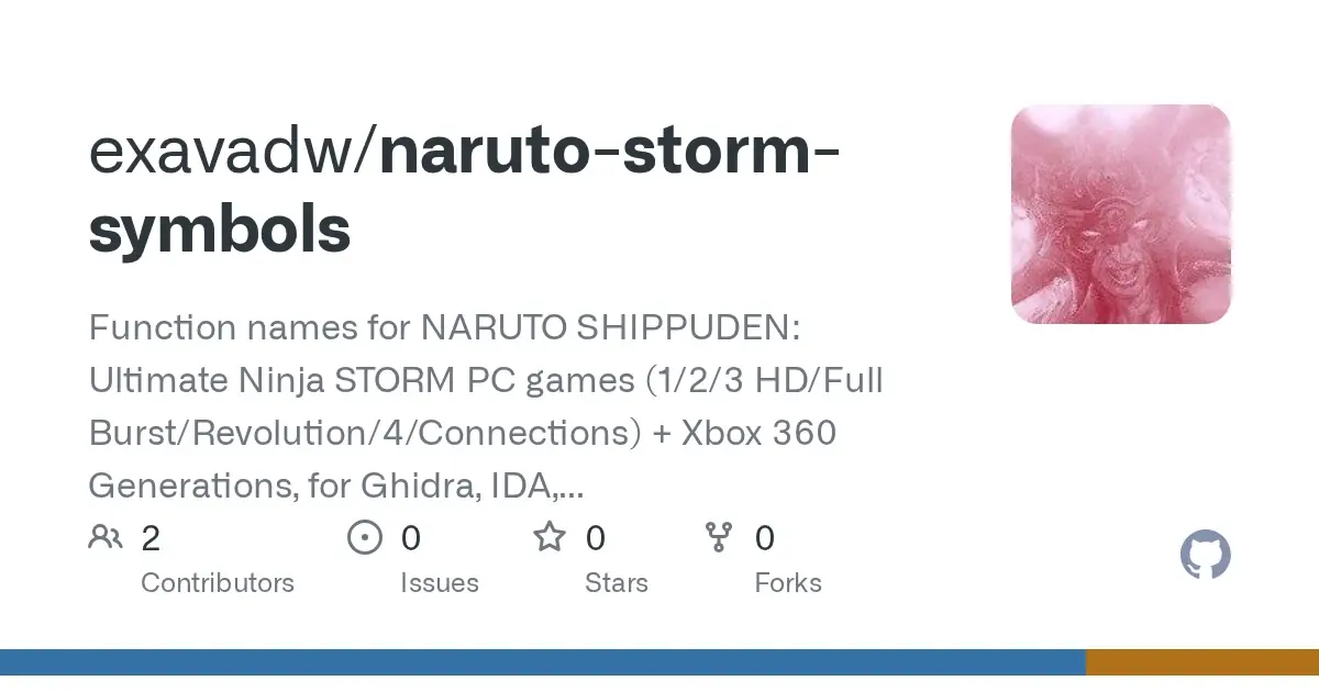 NARUTO SHIPPUDEN: Ultimate Ninja STORM series (PC, Xbox 360): Ten game builds, about 142,000 official function names for modders.