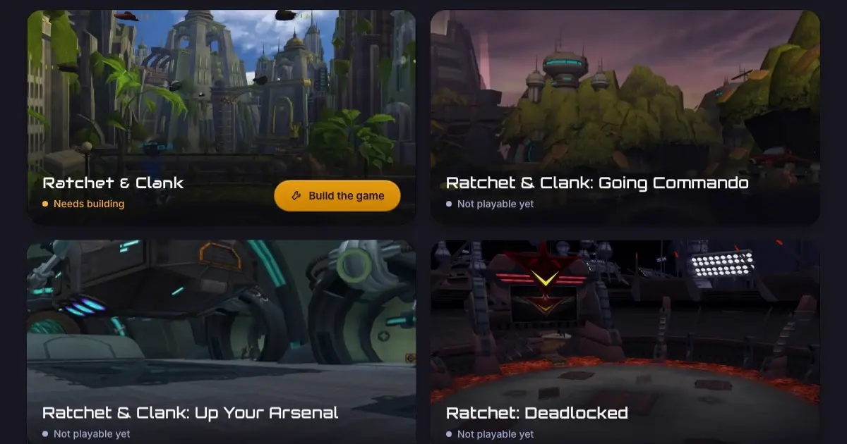 Ratchet & Clank series (PlayStation 2): 94 percent of Ratchet & Clank matched, running as a native PC program.