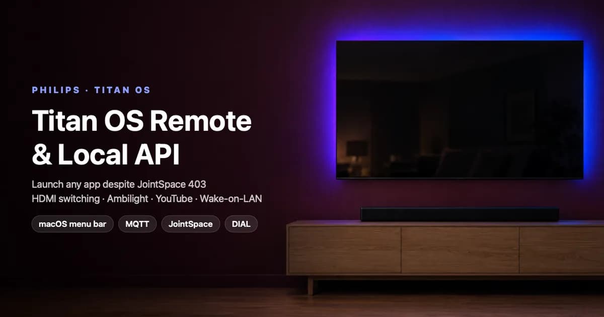 Philips Titan OS television: AI-assisted discovery of local controls for a Philips Titan OS television.