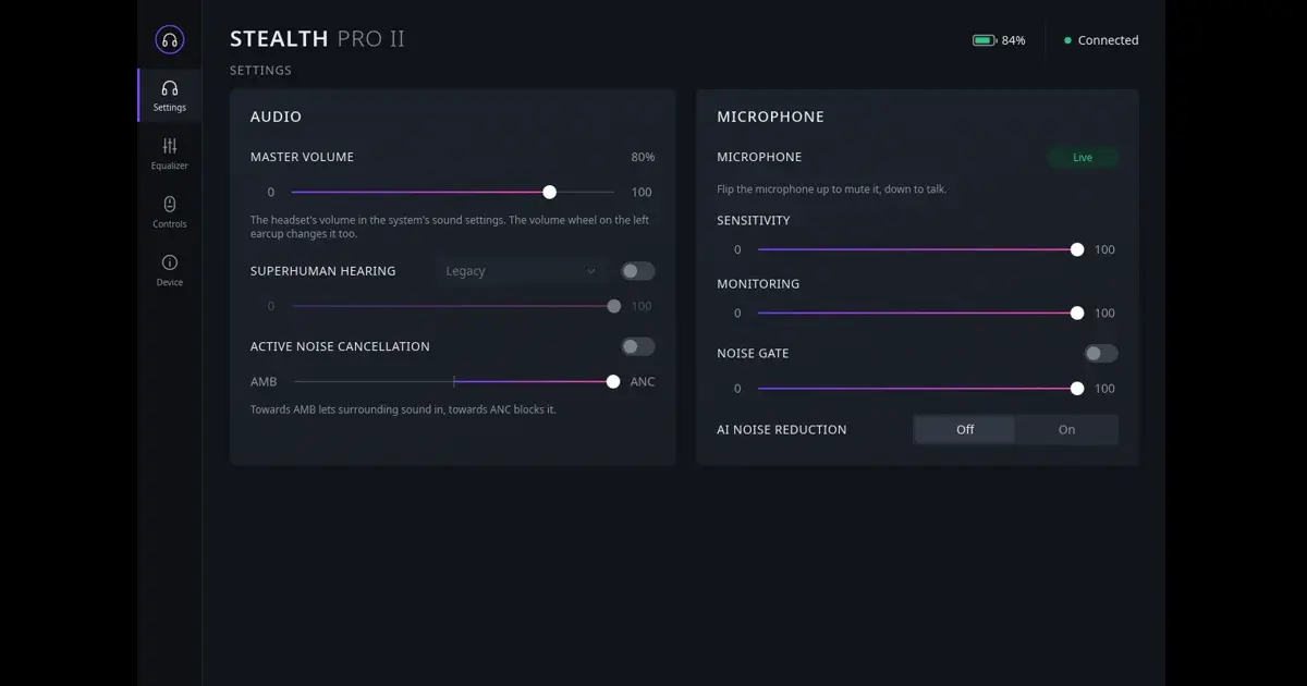 Turtle Beach Stealth Pro II headset (Swarm II app): A headset's Linux control app, with the protocol worked out by Claude.
