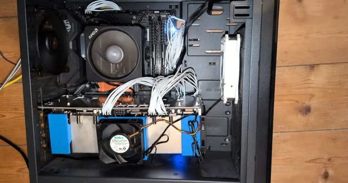Dual Tesla V100 carrier board fan controller: A dead fan controller swapped for an RP2040 in about 50 minutes.