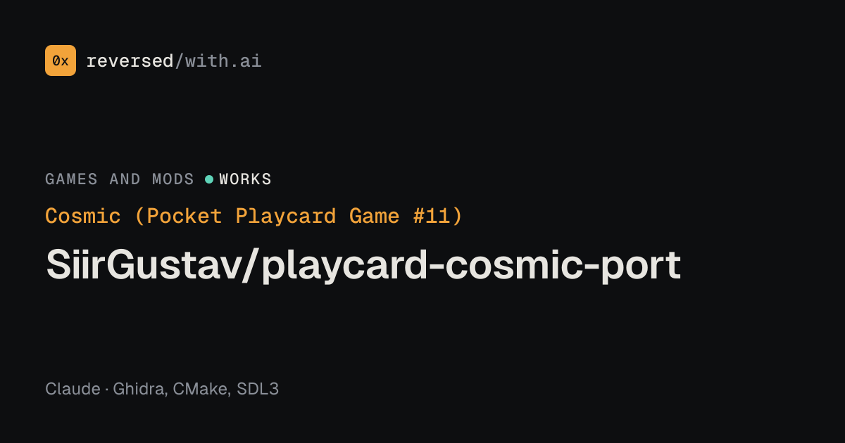 Cosmic (Pocket Playcard Game #11): SiirGustav/playcard-cosmic-port