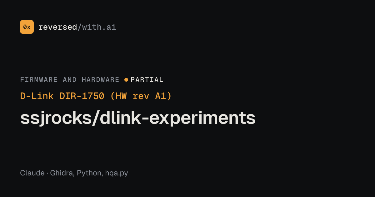 D-Link DIR-1750 (HW rev A1): ssjrocks/dlink-experiments