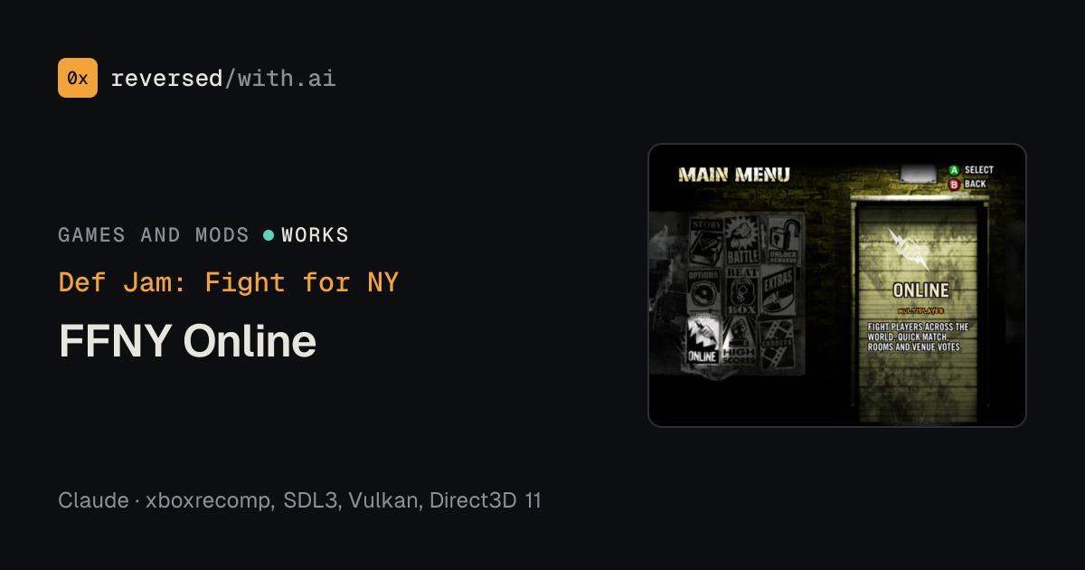 Def Jam: Fight for NY: FFNY Online