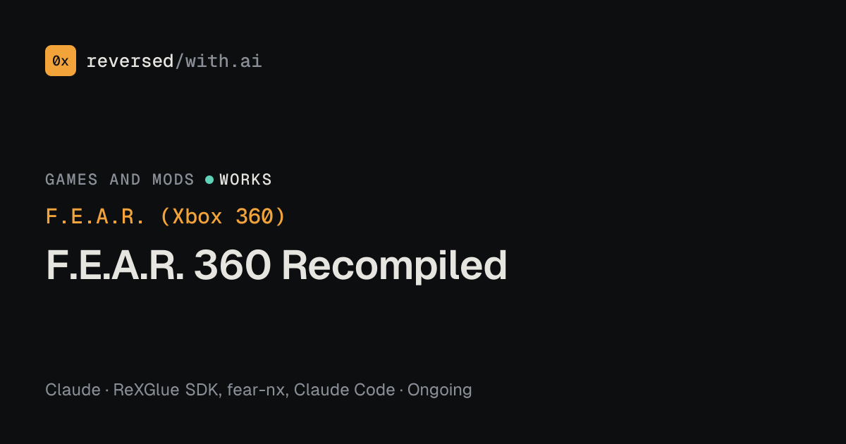 F.E.A.R. (Xbox 360): F.E.A.R. 360 Recompiled