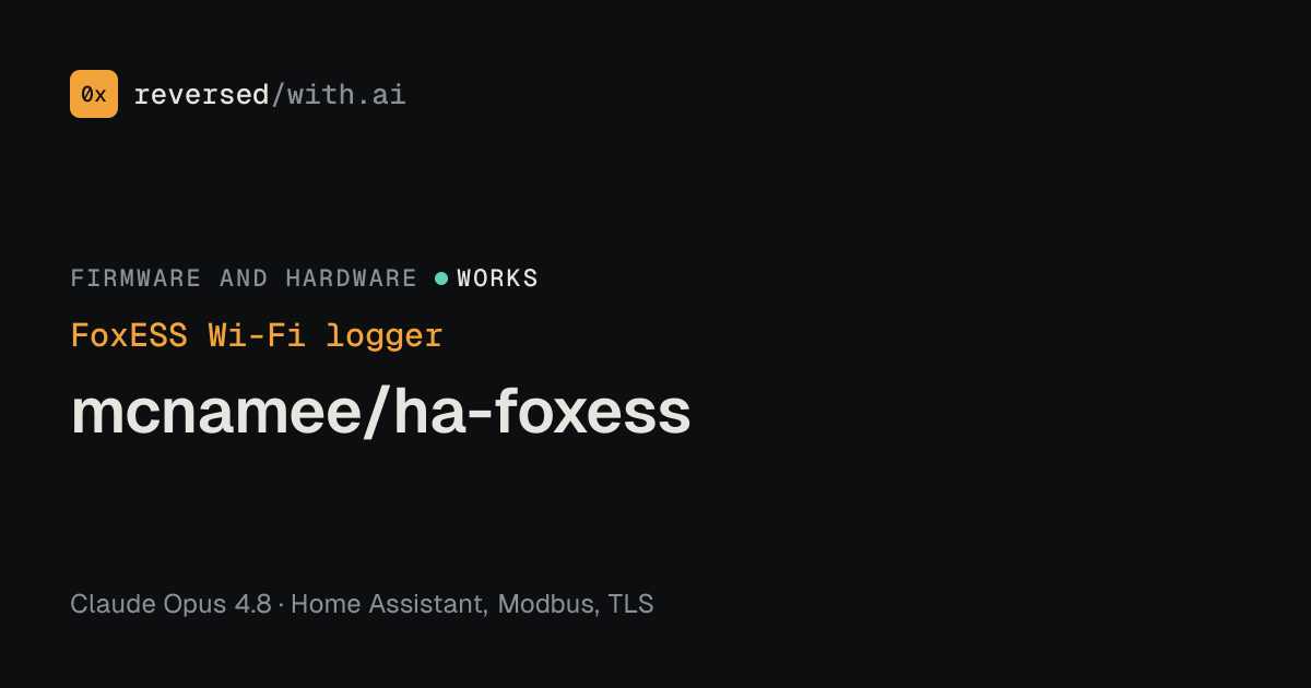 FoxESS Wi-Fi logger: mcnamee/ha-foxess