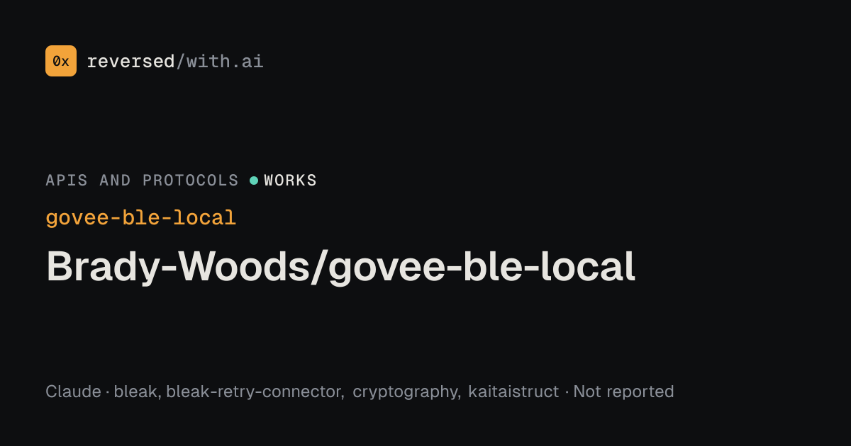 govee-ble-local: Brady-Woods/govee-ble-local
