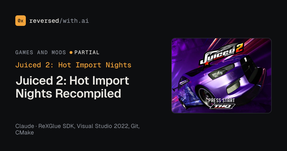 Juiced 2: Hot Import Nights: Juiced 2: Hot Import Nights Recompiled
