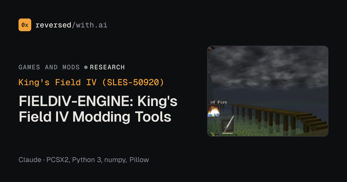 King's Field IV (SLES-50920): FIELDIV-ENGINE: King's Field IV Modding Tools