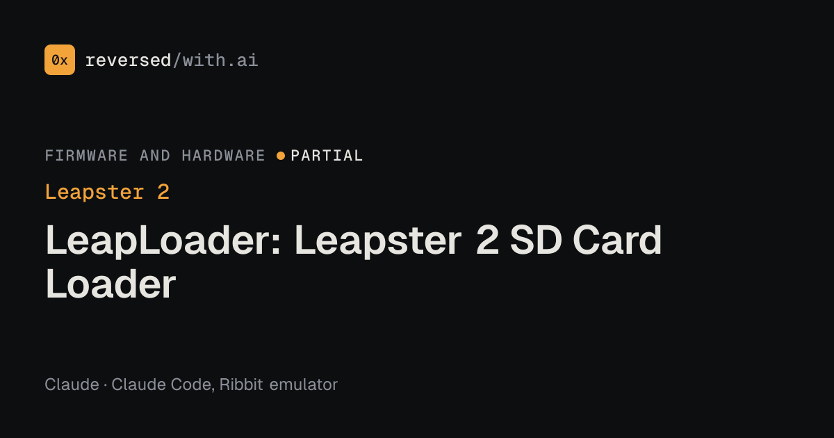 Leapster 2: LeapLoader: Leapster 2 SD Card Loader