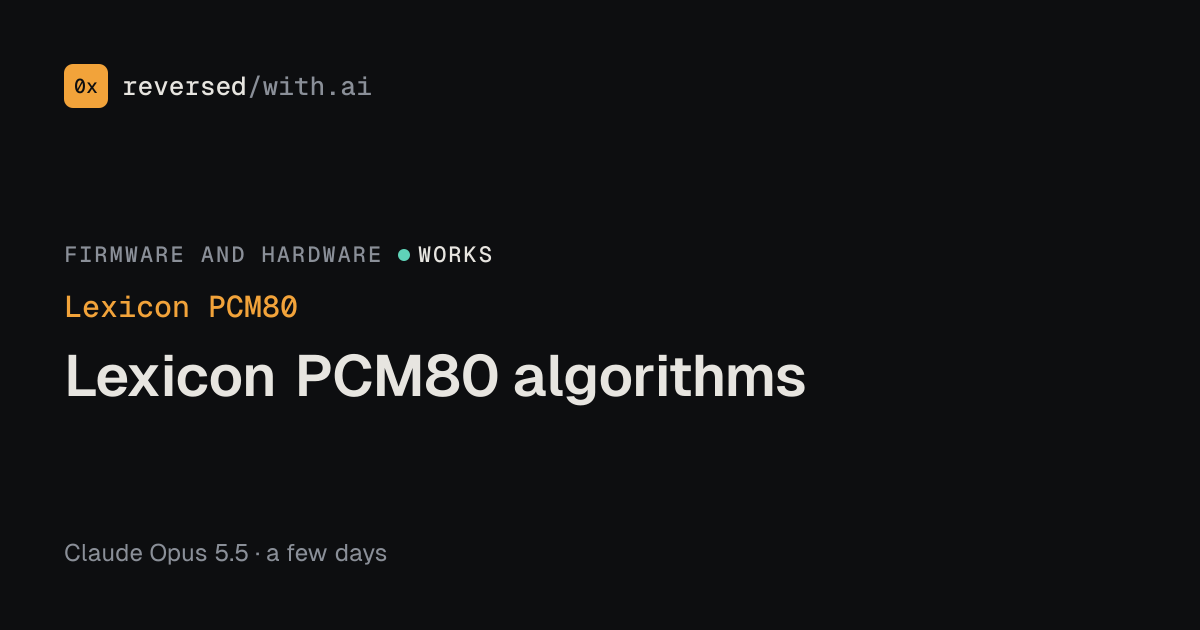 Lexicon PCM80: Lexicon PCM80 algorithms