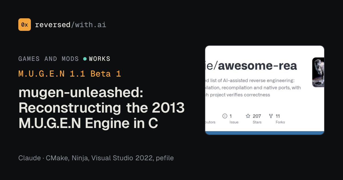 M.U.G.E.N 1.1 Beta 1: mugen-unleashed: Reconstructing the 2013 M.U.G.E.N Engine in C