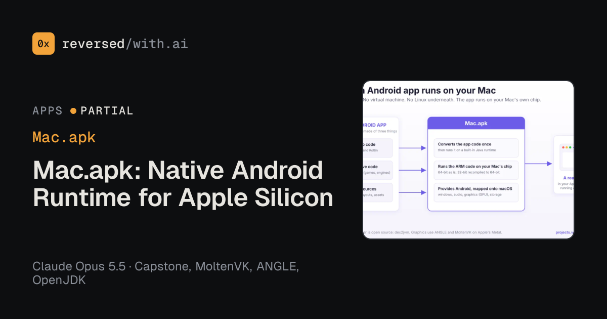 Mac.apk: Mac.apk: Native Android Runtime for Apple Silicon