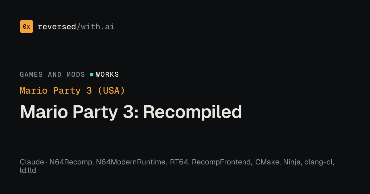 Mario Party 3 (USA): Mario Party 3: Recompiled