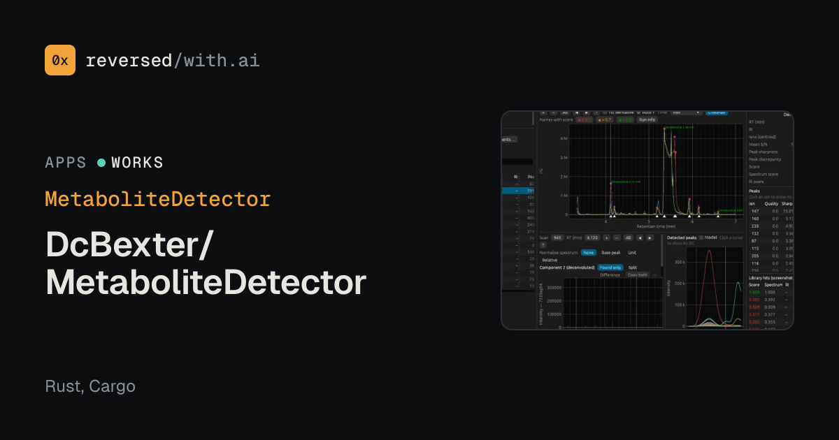 MetaboliteDetector: DcBexter/MetaboliteDetector