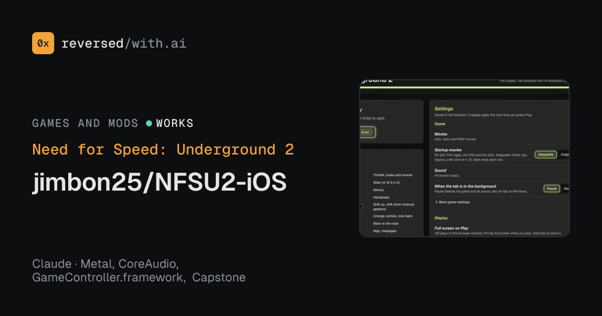 Need for Speed: Underground 2: jimbon25/NFSU2-iOS