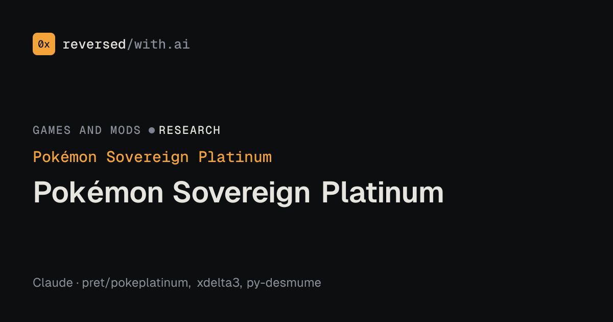 Pokémon Sovereign Platinum: Pokémon Sovereign Platinum