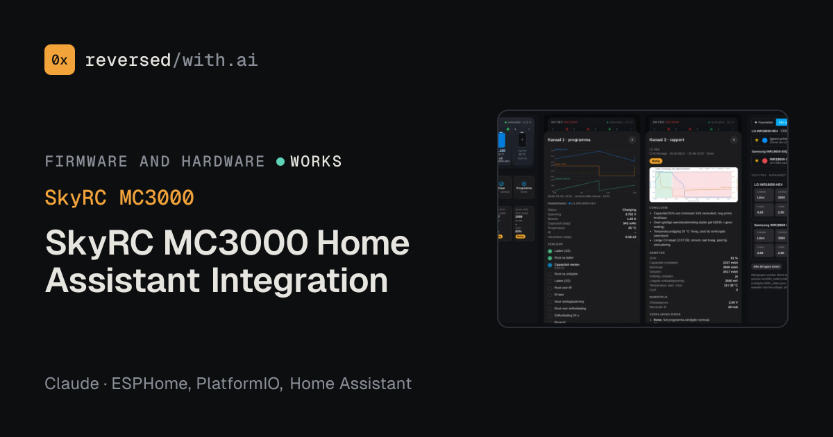 SkyRC MC3000: SkyRC MC3000 Home Assistant Integration