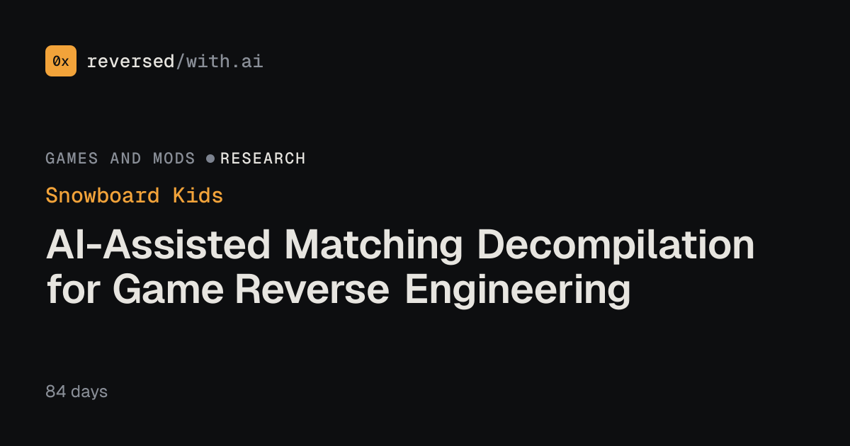 Snowboard Kids: AI-Assisted Matching Decompilation for Game Reverse Engineering