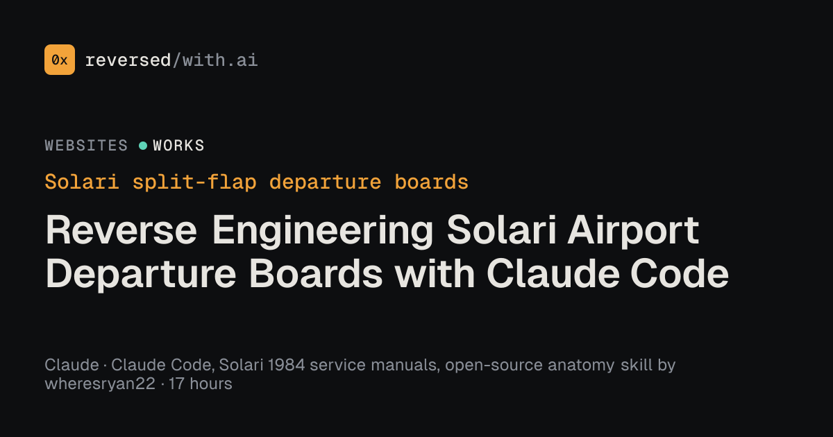 Solari split-flap departure boards: Reverse Engineering Solari Airport Departure Boards with Claude Code
