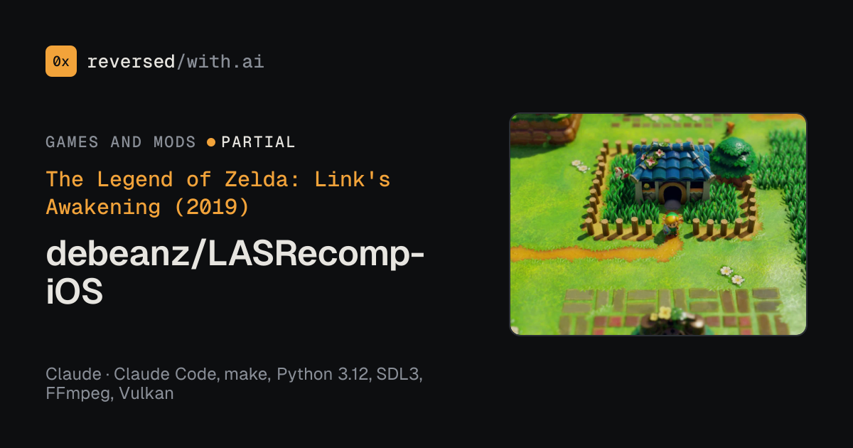 The Legend of Zelda: Link's Awakening (2019): debeanz/LASRecomp-iOS
