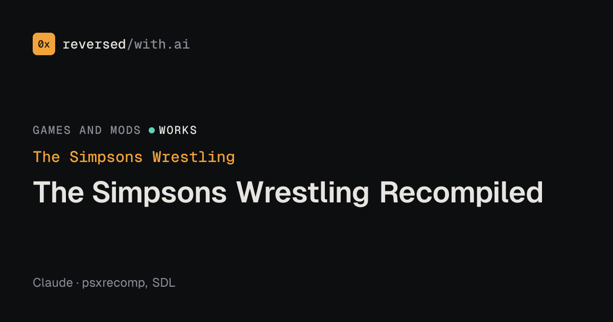 The Simpsons Wrestling: The Simpsons Wrestling Recompiled